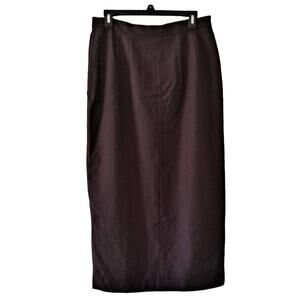 Rafaella Brown Ankle Length Front Closure Skirt